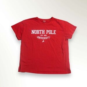 North Pole University Christmas Holiday T Shirt by Brisco XL